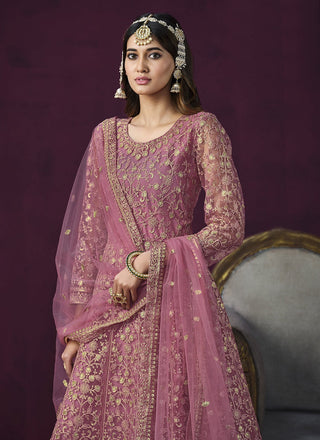 Onion color embroider work salwar suit images