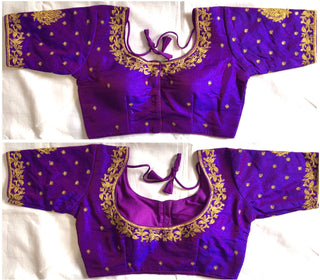 phantom silk Purple blouse For Saree