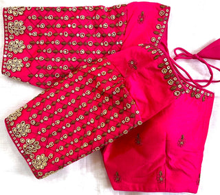 heavy shining silk Pink Blouse For Saree