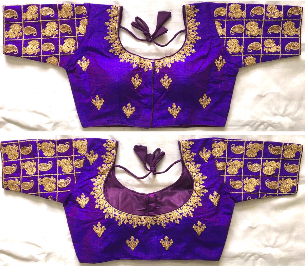 Purple color phantom silk blouse for women
