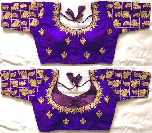 Purple color phantom silk blouse for women