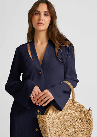 Premium Navyblue Kaftan Set For Women