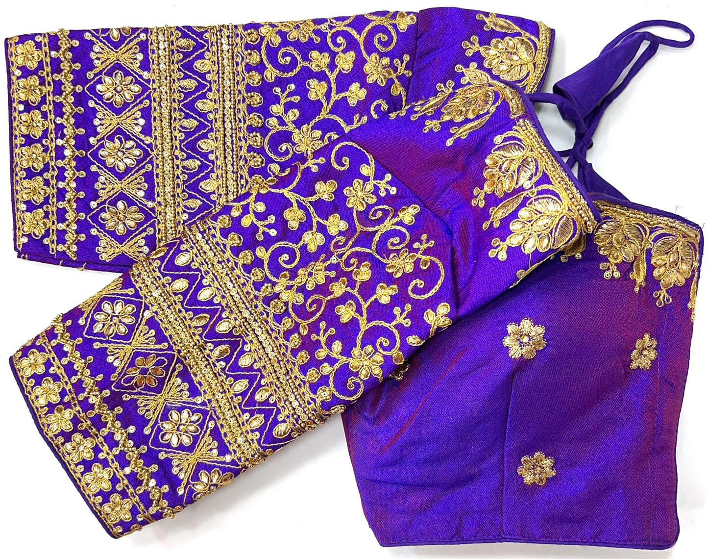 Purple color silk sequins work lehenga blouse design usa