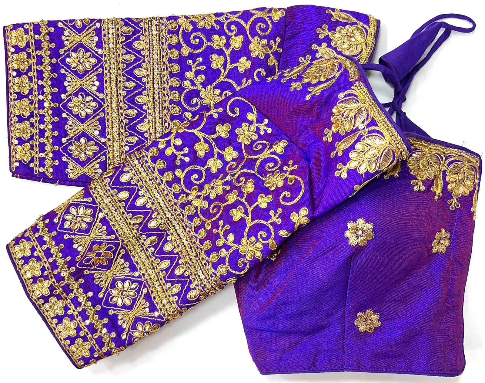 Purple color silk sequins work lehenga blouse design usa
