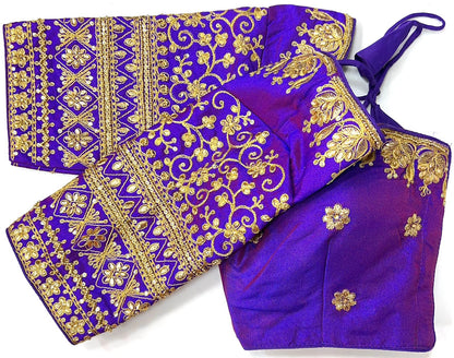 Purple color silk sequins work lehenga blouse design usa
