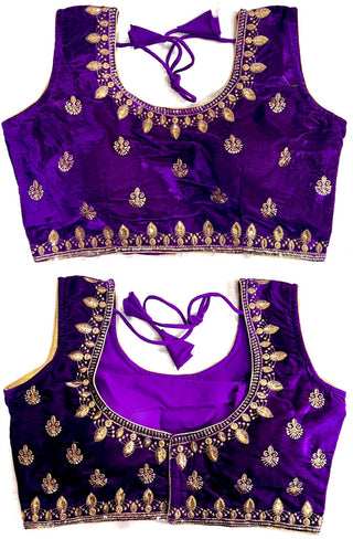 Purple Velvet Blouse Design