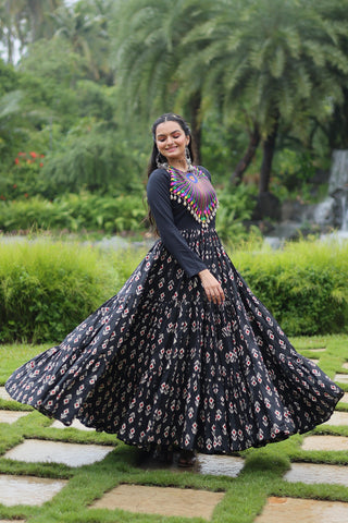 stylish navratri wear black gown online