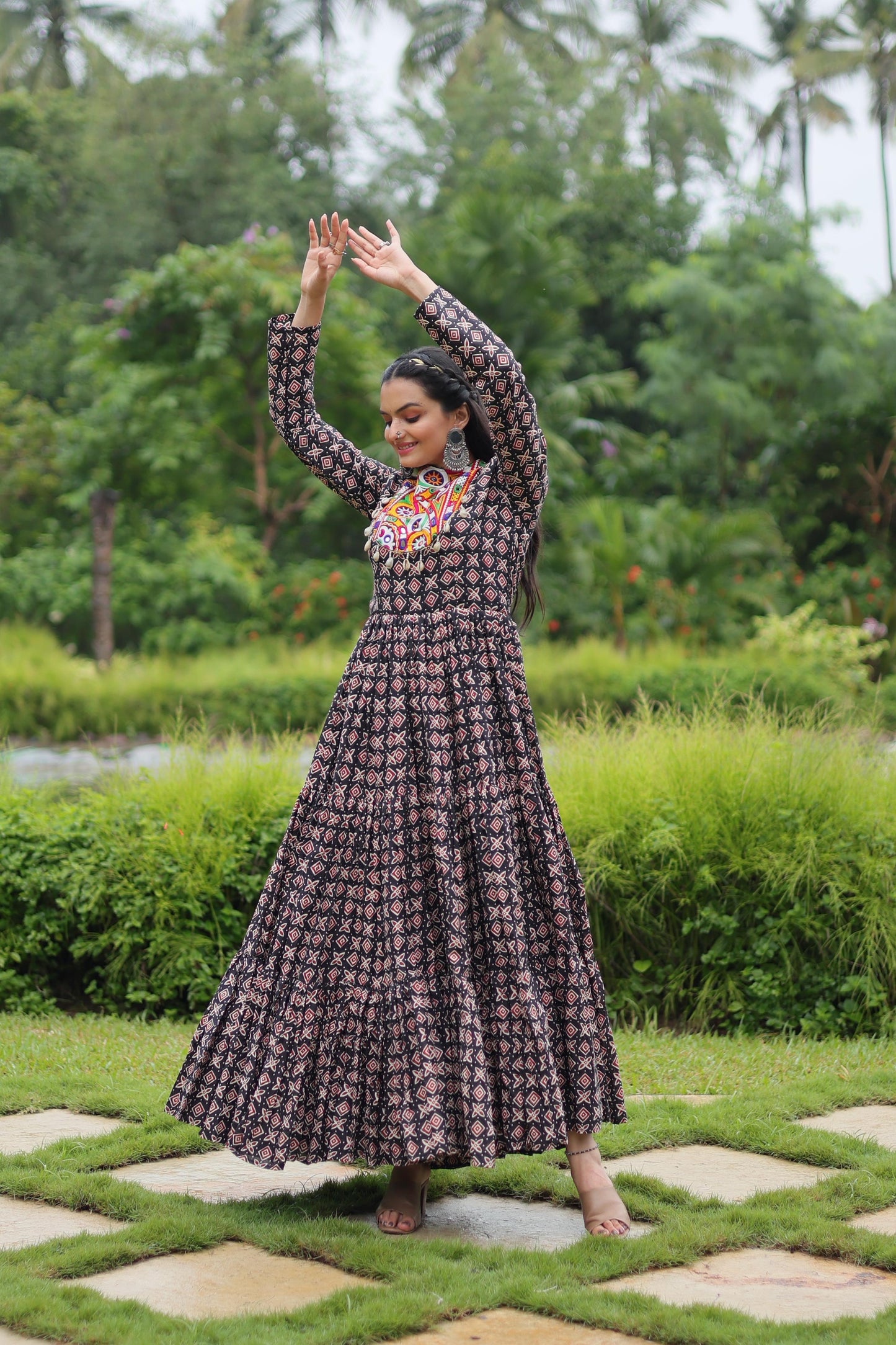 Black cotton navratri gown price
