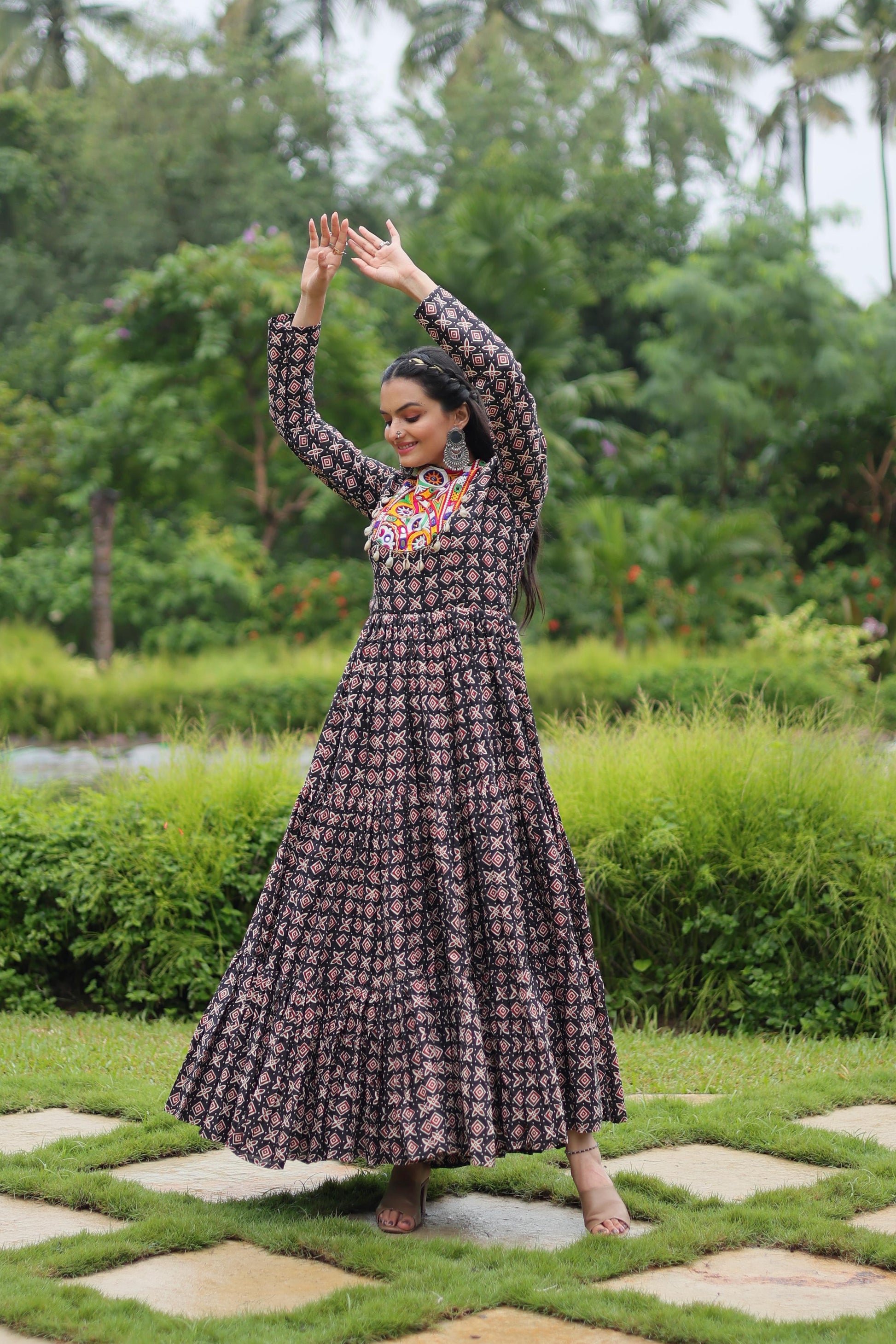 Black cotton navratri gown price
