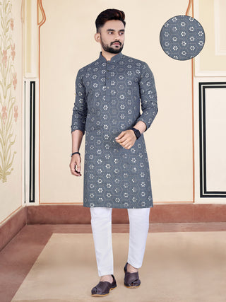 mirror work mens kurta