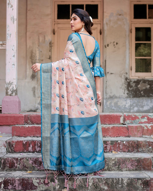 multi color color banarasi silk saree with blouse online