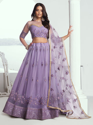 Lavender colour lehenga for bride
