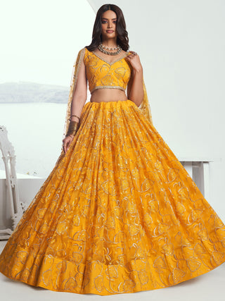 Yellow Lehenga for Haldi with Price
