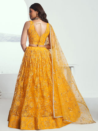 Yellow colour lehenga for women wedding
