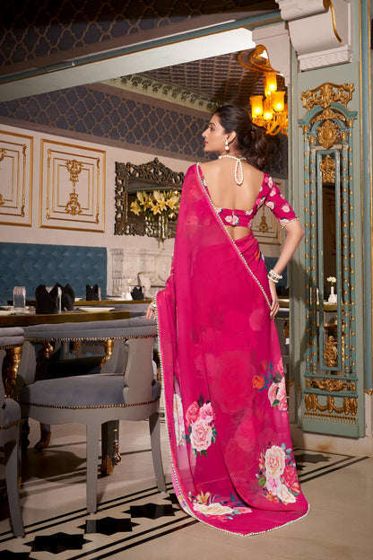 Party wear pink sarees