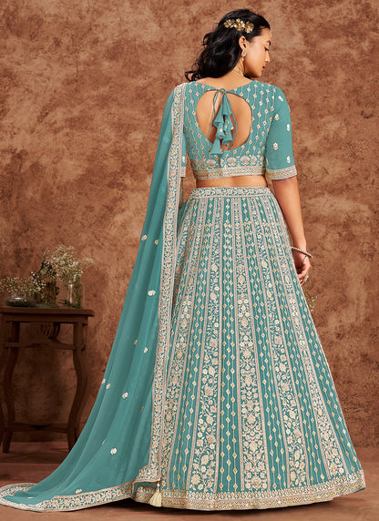 Rama color georgette lehenga choli price