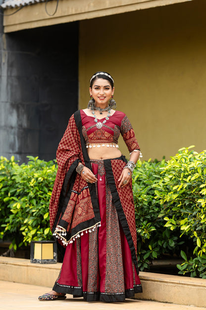 Maroon chaniya choli for navratri online
