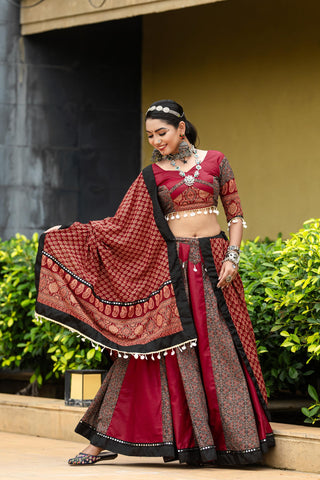 Maroon Ghagra Choli For Navratri