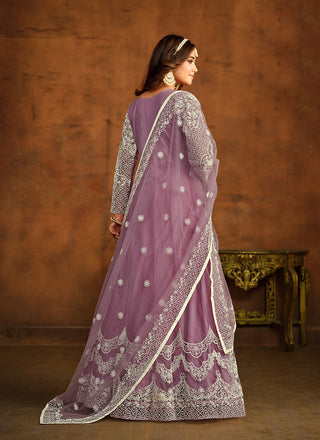 Lavender Colour Suit Party Wear
