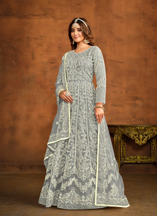 Grey colour Gown design
