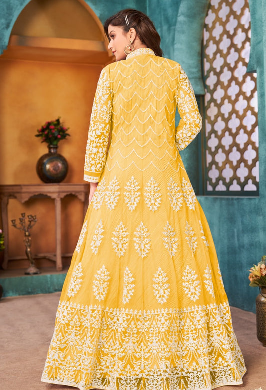 Yellow Anarkali Suit for wedding
