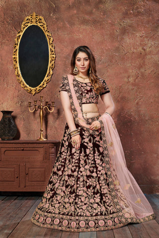 velvet lehenga design