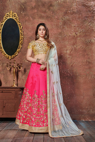 Pink Mulberry Silk Designer Lehenga Choli