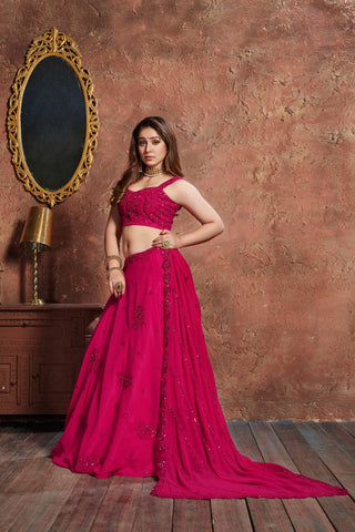 Designer georgette lehenga for wedding