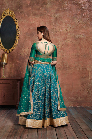 Designer Turquoise Lehenga Cholis 