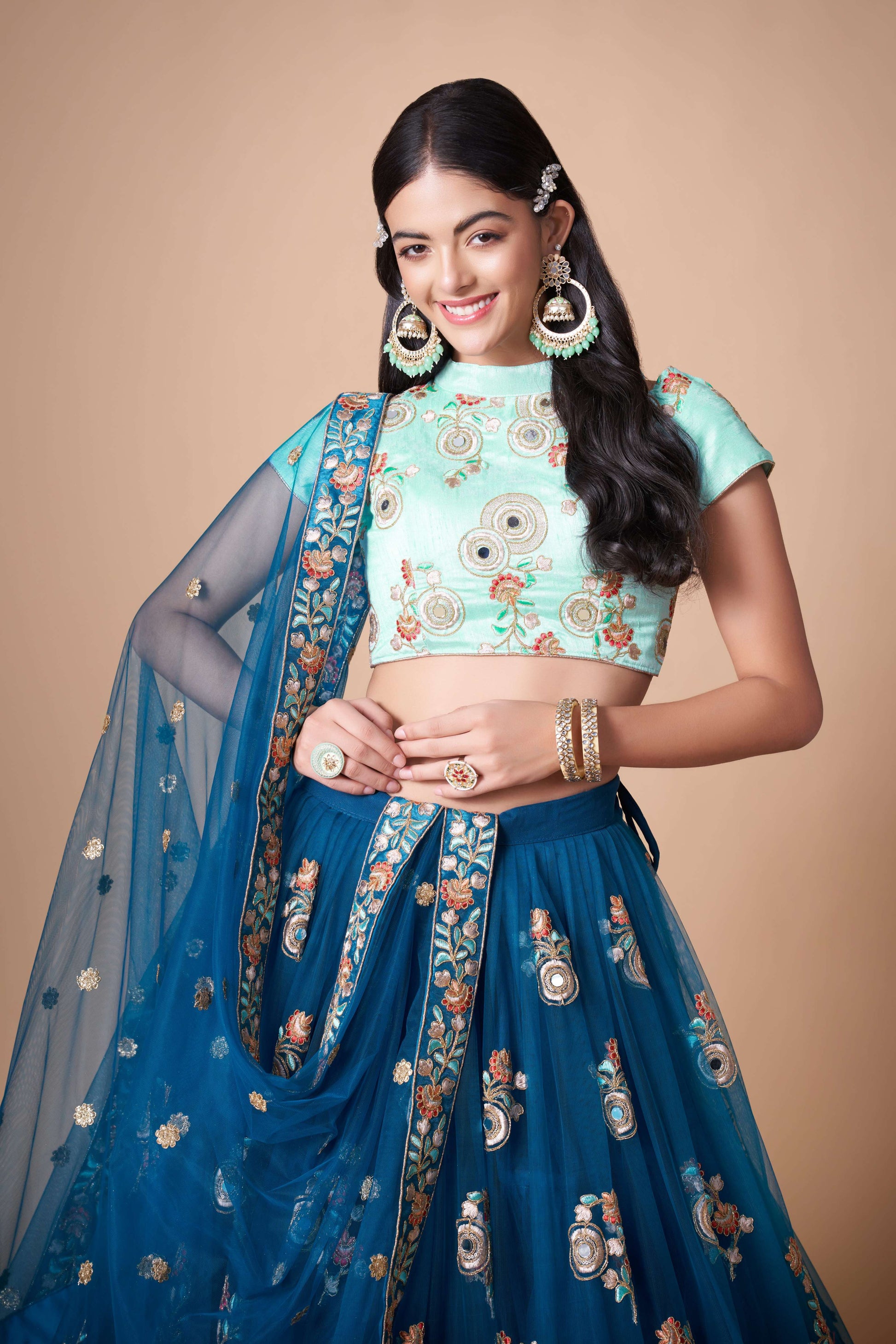 Dove Blue lehenga designs for wedding