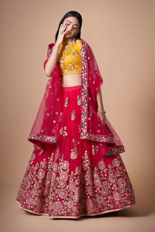 rani pink lehenga choli for women