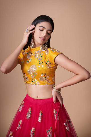 soft net rani lehenga Diwali Wear