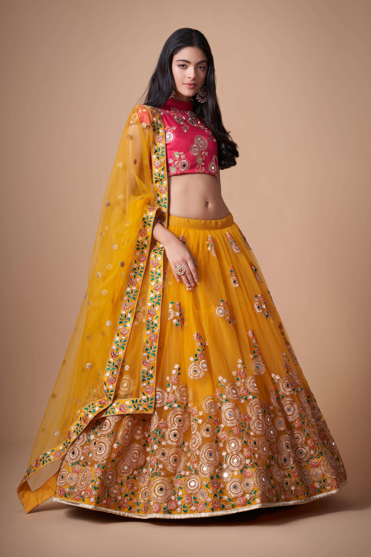 Designer Yellow Lehenga Choli With Dupatta for Haldi Ceremony