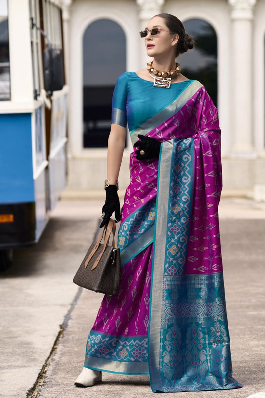 Rani Pink colour wedding sarees
