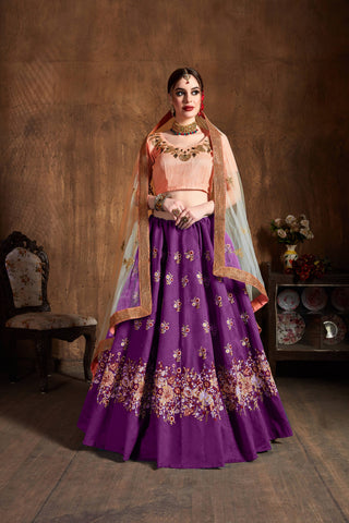 Dark purple Lehenga combination