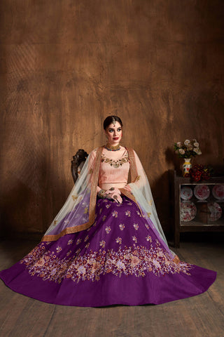 Simple purple lehenga choli for wedding