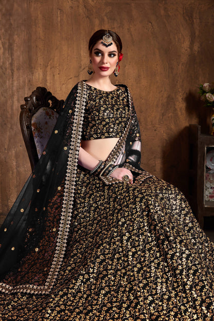 Modern black Lehenga for Wedding