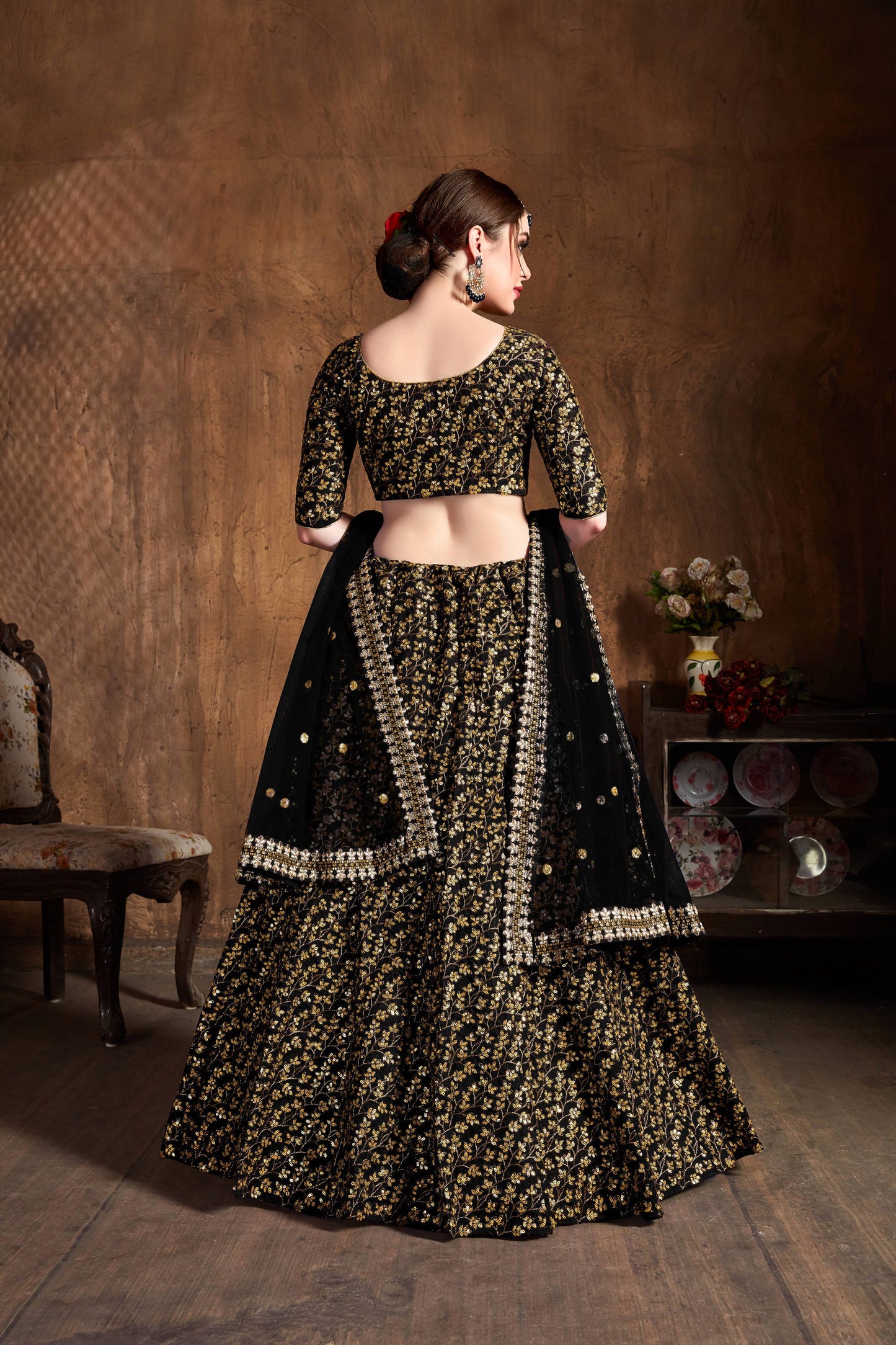 Black lehenga choli for wedding with price