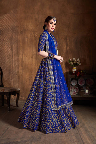 Royal blue Lehenga combination