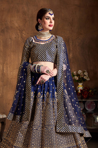 Navy Blue lehenga for Engagement