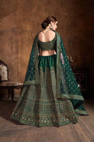 Dark Green Lehenga combination