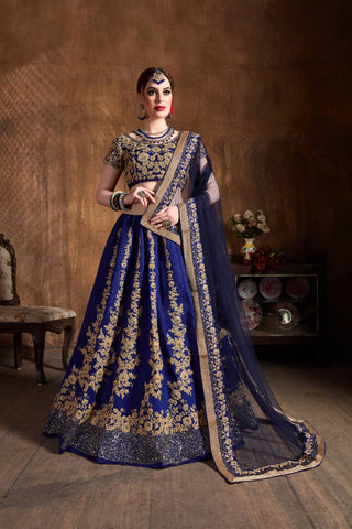 Navy blue lehenga for wedding party