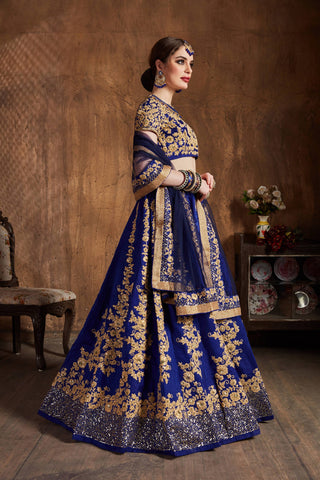 Navy blue lehenga combination