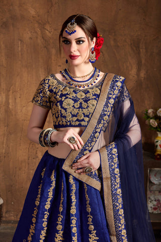 Navy Blue lehenga for Engagement