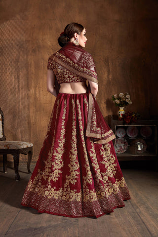 Maroon Lehenga for Party