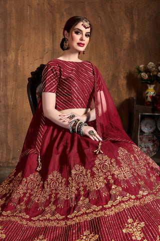 Red Bridal lehenga with double dupatta