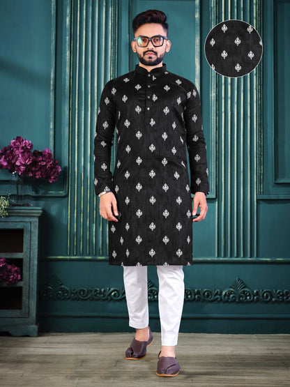 Black color stylish kurta for men