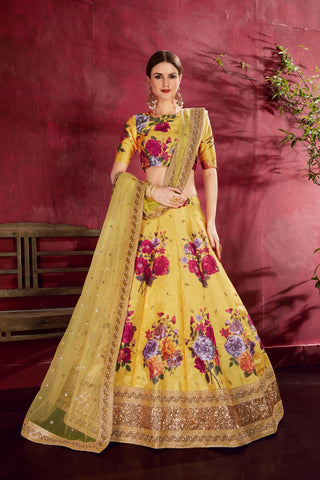 Yellow Lehenga Choli For haldi Party