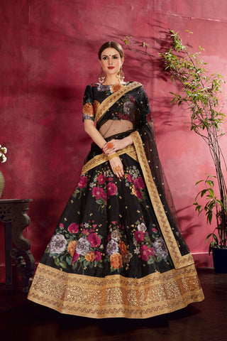 Wonderful Black Lehenga Choli For Wedding Reception Look