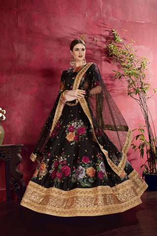 Black Lehenga Choli For Diwali Wear